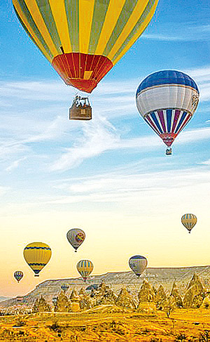 ↑土耳其卡帕多奇亞熱氣球升空之美